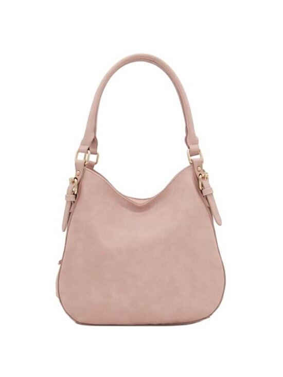 Handbags - Medium Faux Leather Hobo Shoulder Bag Zip Top Handbag Tote Purse Everyday Carry